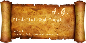 Alföldi Gyöngyi névjegykártya